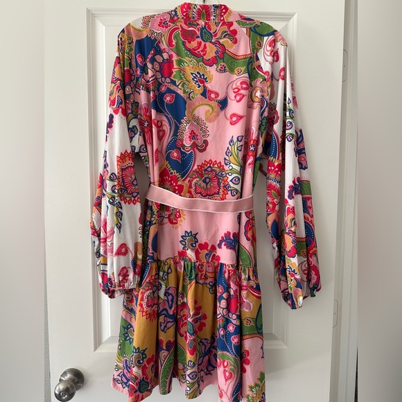 Floral Long Sleeve Dress - Pink and Multicolor - Picture 12 of 12